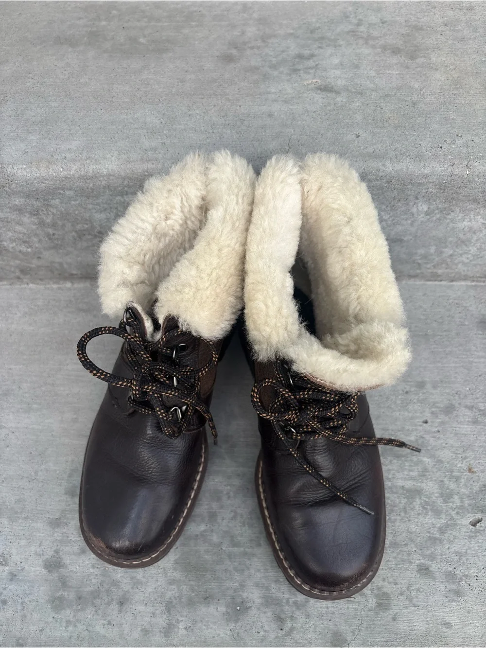Blondo Shearling Lined Leather Winter Boots Brown Women’s 6